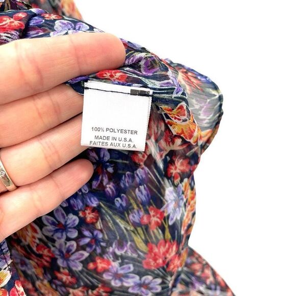 MISA Halima ruffle mini Dress in Augusta Floral Size XS chiffon button up violet - Picture 14 of 15